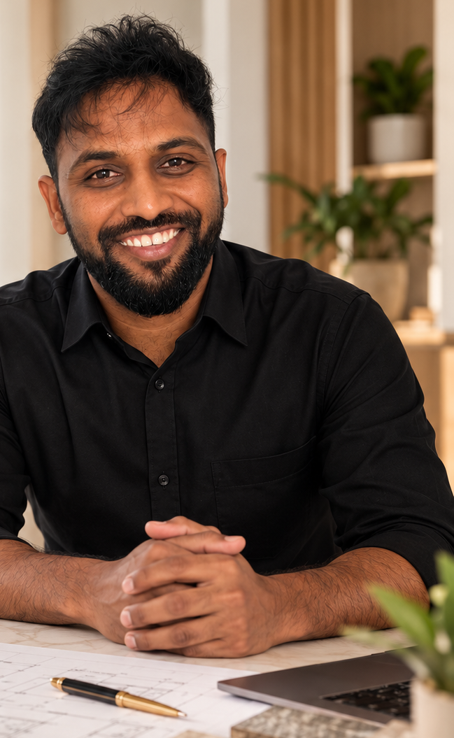 Founder Mukesh in a black shirt, from the VigilSites founder introduction
